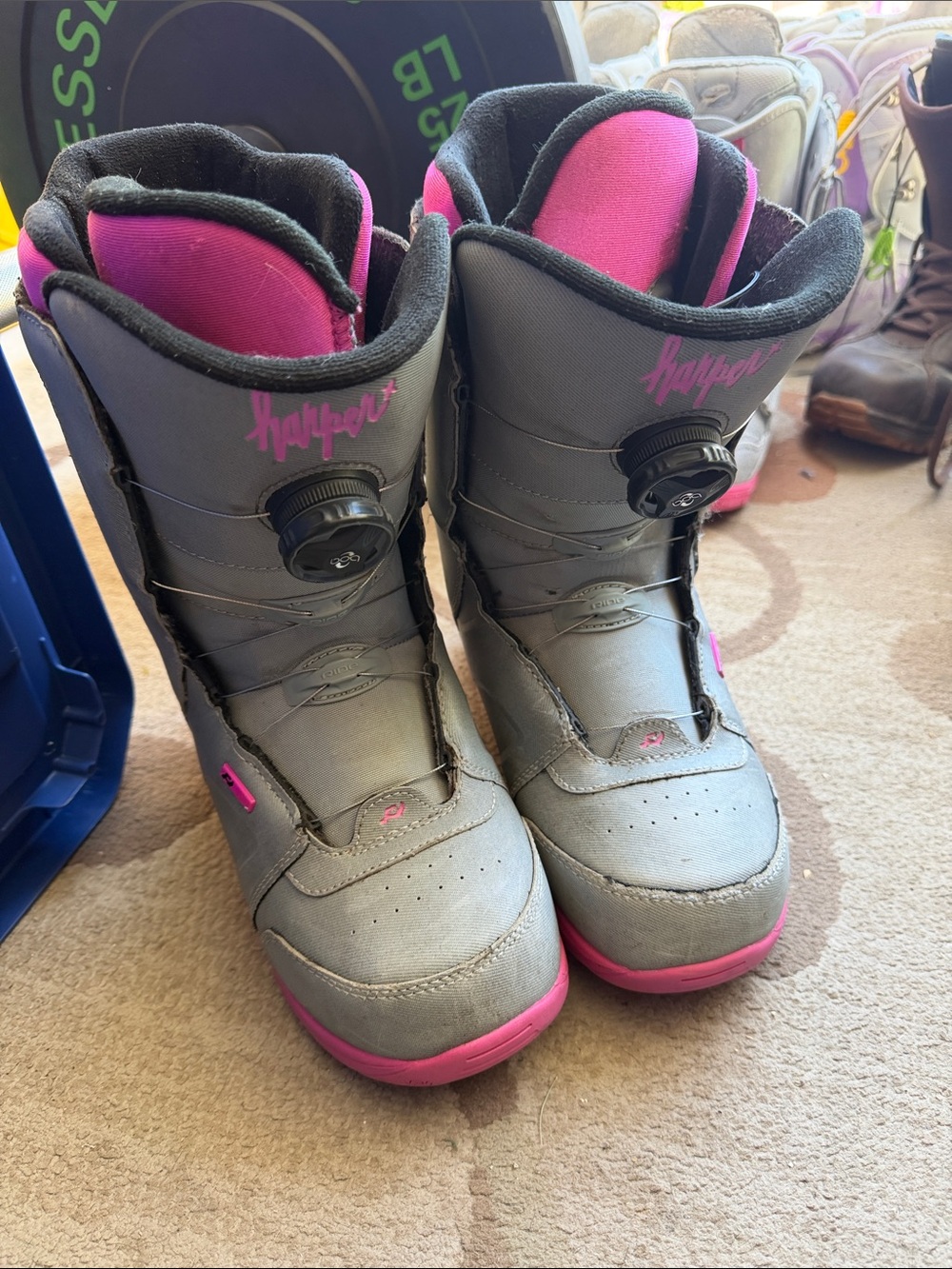 Ride Harper Pink and Black Snowboard Boots (Brand Visible)